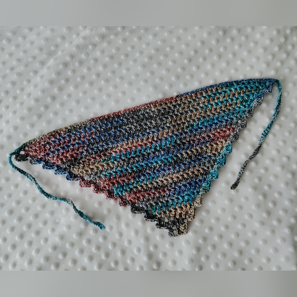 Multicolor Crochet Triangle Scarf